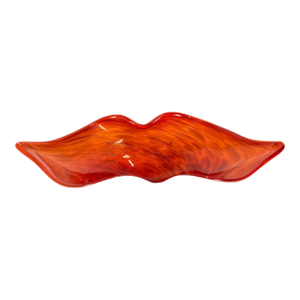 1960s Italian Murano Style Art Glass Orange-Red Bowl / Dish