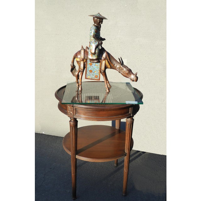 Vintage Asian Bronze Cloisonne Man on a Mule Statue Figuerine For Sale - Image 4 of 12