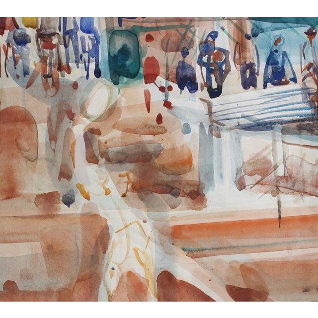 Pierre Gaillardot, Tennis Match on Clay, 1970s, Watercolour on Paper For Sale - Image 15 of 18