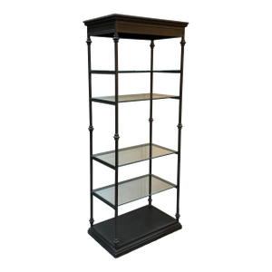 Towering Metal + Glass Etagere