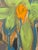Textile Abstract Green & Gold Floral Still Life – Modern Statement Artwork For Sale - Image 7 of 12