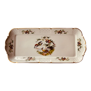 Exquisite French Mid-Century Porcelain Hors d'Oeuvre Tray - Chinoiserie Pheasant Motif