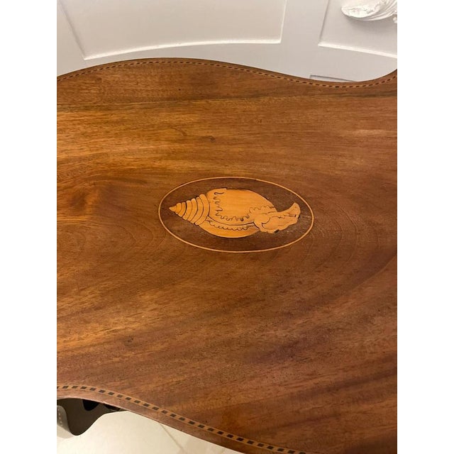 Antique Edwardian Mahogany Inlaid Lamp Table, 1900s For Sale - Image 16 of 18