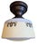 Victorian Cornflower Blue Flower Flushmount Ceiling Light Fixture Circa 1920’s For Sale - Image 3 of 7
