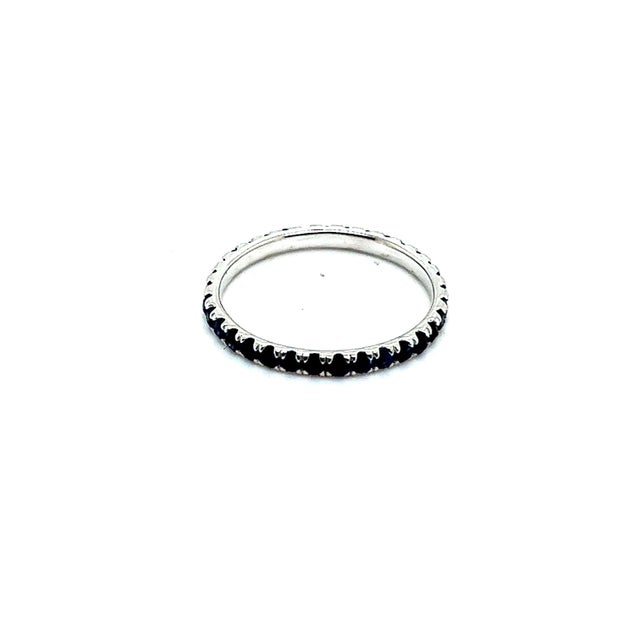 Natural Blue Sapphire Ring 6.5 14k W Gold 0.66 TCW Certified For Sale - Image 13 of 15