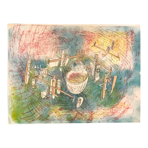 1970s Espace De L'espece, Roberto Matta Lithograph, Signed and Noted Bat (Good to Pull) in Pencil