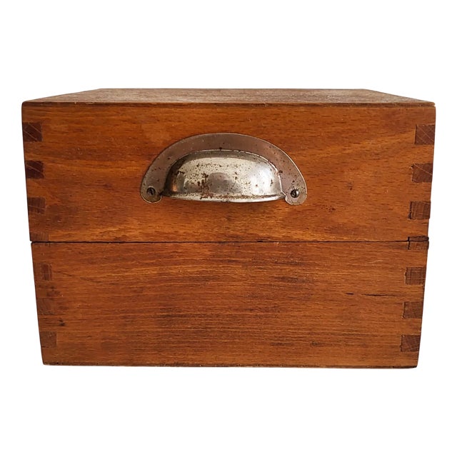 Mid-Century Modern Wooden Archival Box, 1950s For Sale