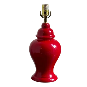 1960s Bright Red Ginger Jar Table Lamp