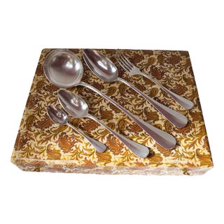 Vintage French Flatware Set for Twelve People by Ravinet Denfert, 1930s, Set of 38 For Sale