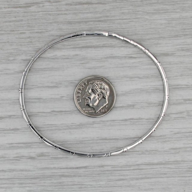 New 0.16ctw Diamond Bead Flexible Bangle Tennis Bracelet 14k White Gold 6.75" For Sale In Greensboro - Image 6 of 7