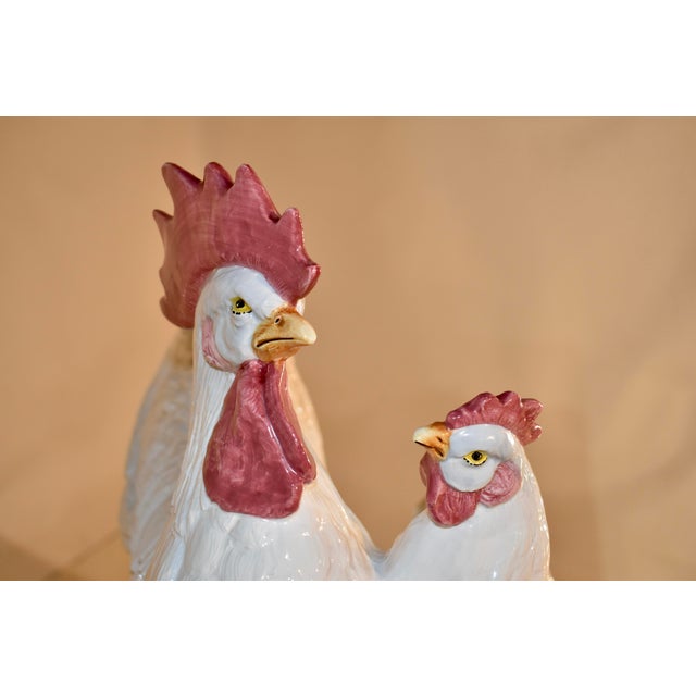 Vintage Ceramic Vietri Rooster and Hen Sculpture, Circa 1980's For Sale - Image 10 of 15