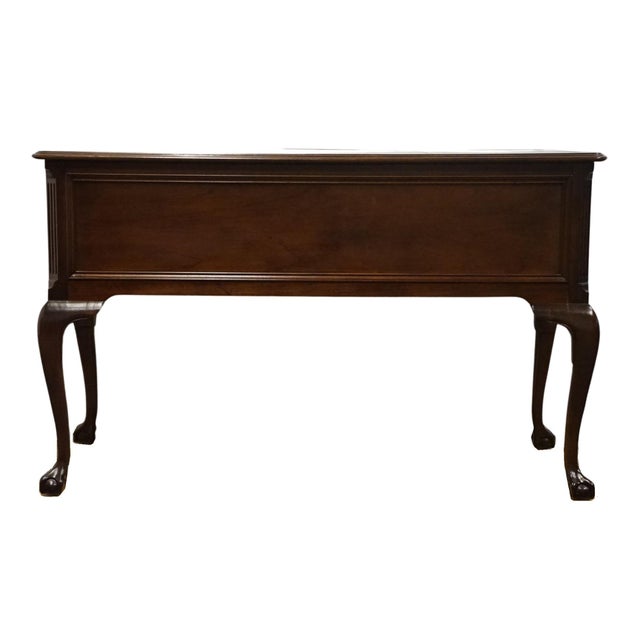 Sligh Furniture Solid Mahogany Traditional Chippendale Style 44" Writing Desk W. Tooled Leather Top 6030-1 For Sale - Image 11 of 13