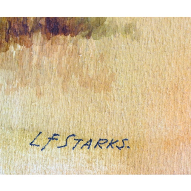 $639 1969 "Ward Ranch" Landscape Watercolor Painting by Leonard Frank Starks For Sale - Image 4 of 5