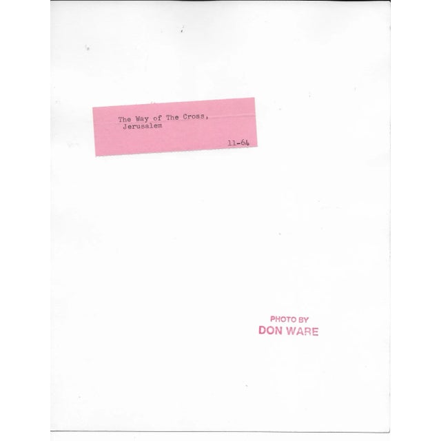 1964 black and white photo by Don Coleman Ware (1921-2006) of the Way of the Cross through the streets of Jerusalem....