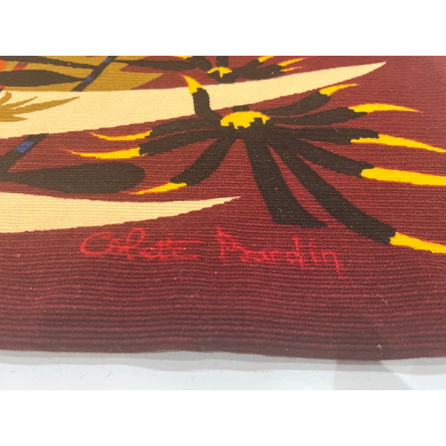 Mid Century French Designer Tapestry Signed Colette Bardin 3’7" X 6’0” For Sale In New York - Image 6 of 6