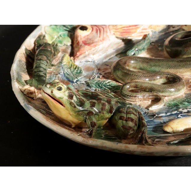 Longchamp French Majolica Palissy Dish, Longchamp For Sale - Image 4 of 14