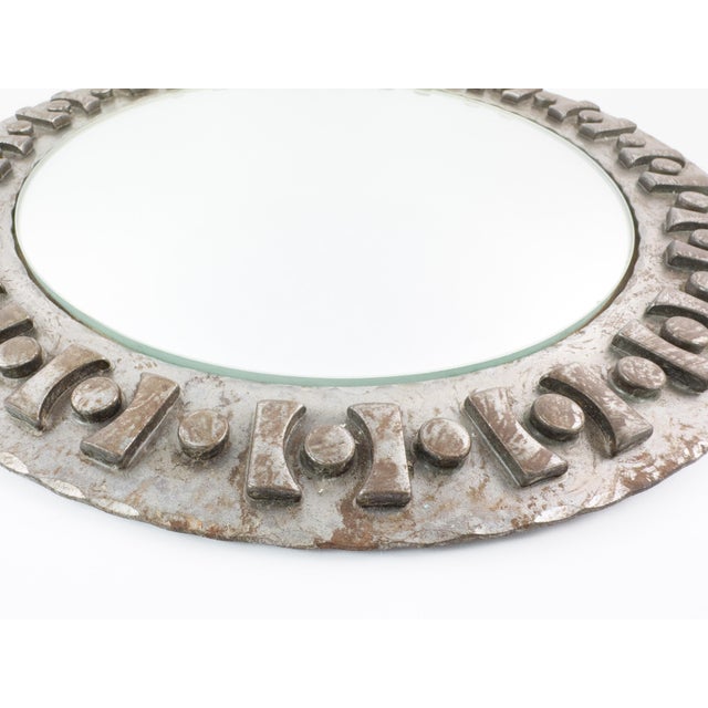 Mid 20th Century Vintage Brutalist Wrought Iron Mirror, Touret-Influenced Design, 1960s For Sale - Image 5 of 13