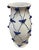 Vintage Italian Hand-Crafted Ceramic Lattice & Cobalt Blue Rose Urn Vase For Sale - Image 4 of 12