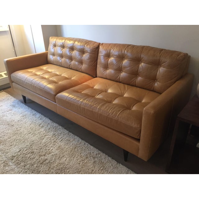 Crate Barrel Petrie Leather Sofa Chairish