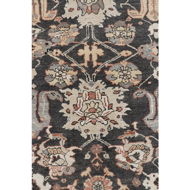 Traditional Rug & Kilim’s Oushak Style Rug in Black and Brick Red With Floral Patterns For Sale - Image 3 of 7