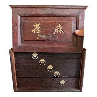 Antique Mah Jong Box With All Original Pieces For Sale