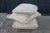 Textile 1970s Attributed to Jacques Charpentier for Maison Jansen Stacked Pillow Ottoman Foot Stool Pouf MCM For Sale - Image 7 of 15