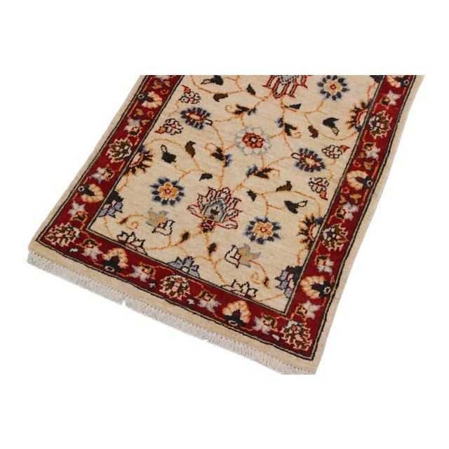Shabby Chic 1990s Boho Chic 1990s Vintage Floral Ziegler Kafkaz Wool Rug - 2′ × 2′11″ For Sale - Image 3 of 9