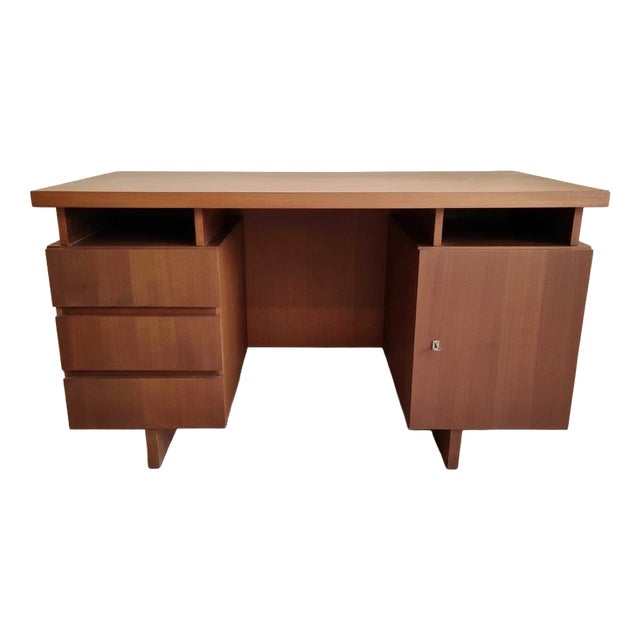 Scandinavian Teak Desk with Drawers, 1970s For Sale