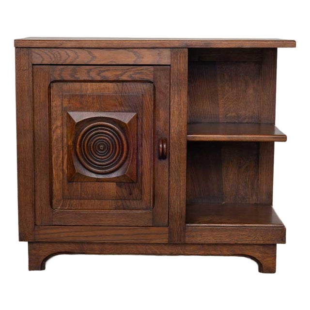 French Carved Wood Side Table in the Style of Charles Dudouyt For Sale