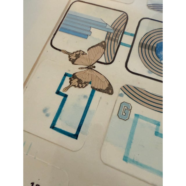 1970s Framed David Welch Signed Mixed Media Collage: "Technical Study With Natural History Motifs" For Sale - Image 11 of 16