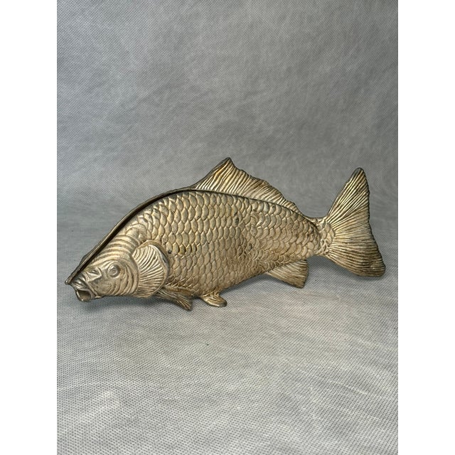 Silver Vintage Italian Metal Fish Napkin Holder, 1970s For Sale - Image 8 of 8