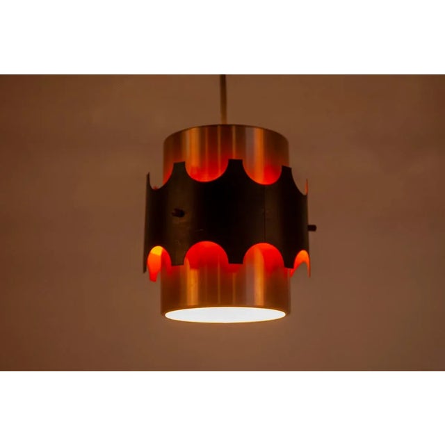 Mid-Century Modern Mid-Century Modern Danish Brass and Metal Pendant by Werner Schou for Coronell For Sale - Image 3 of 8