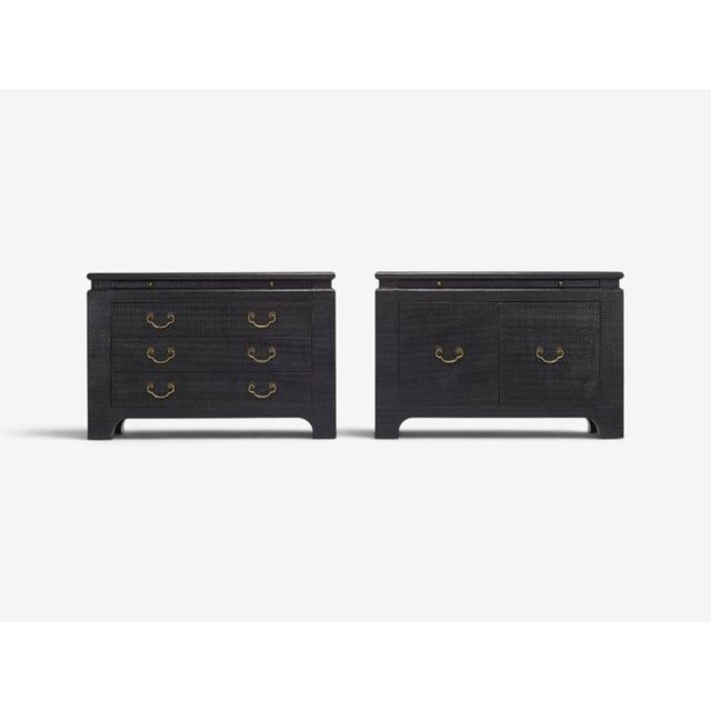 Mid-Century Modern Harrison Van-Horn, Commodes, Lacquered Wood, Brass, Usa, 1980s For Sale - Image 3 of 14