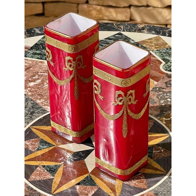 Glass Vases, Set of 2 For Sale - Image 3 of 13