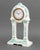 White German Art Deco Blue & White Ceramic Mantle Clock For Sale - Image 8 of 10