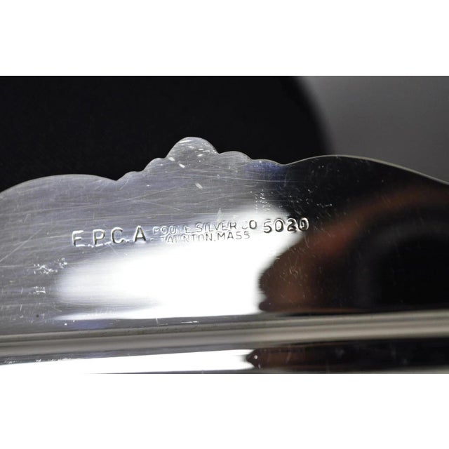 Vintage Poole Silver Co Victorian Silver Plated Serving Platter W/ Wooden Handle For Sale - Image 10 of 12