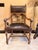 Early 20th Century Vintage Renaissance Revival Carved Wood and Embossed Leather Armchairs – A Pair For Sale - Image 5 of 11