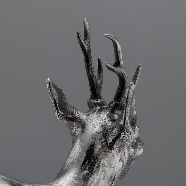 20th Century German Silver Statues of a Reindeer, Hanau, 1920s For Sale - Image 14 of 18