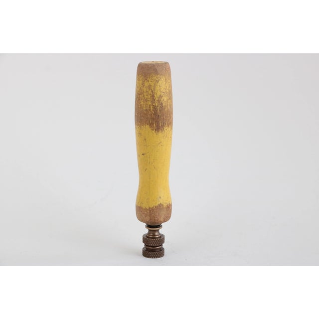 2020s Farmhouse Style Distressed Wood Lamp Finial For Sale - Image 5 of 5