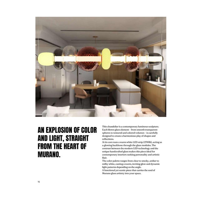 Oggetti Murano Glass Chandelier, Clear + Smoke - Playground by Oggetti For Sale - Image 4 of 5