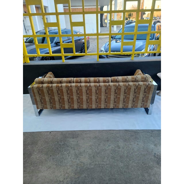Milo Baughman Chrome Frame Sofa For Sale - Image 11 of 13