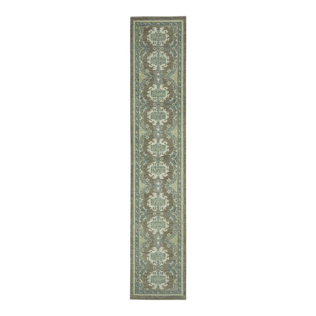 Turkish Oushak Rug 2'9" x 14' #19286 For Sale