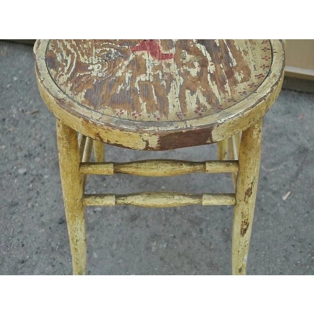 Antique Rustic Primitive Distress Hand Painted Nursery Rhymes Side Accent Chair For Sale In Philadelphia - Image 6 of 10