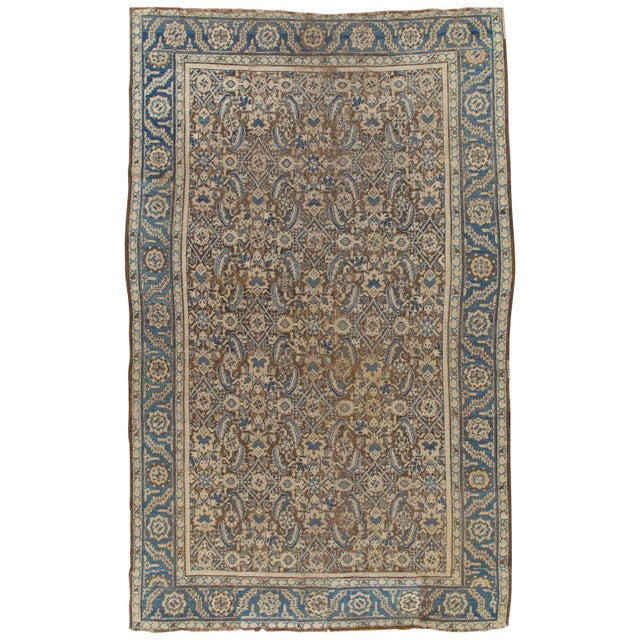 Antique Persian Bakhshaish, Taupe Handmade Wool Oriental Rug For Sale - Image 15 of 15