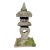 Japanese-Style Composition Stone Garden Lantern With Natural Moss Patina For Sale