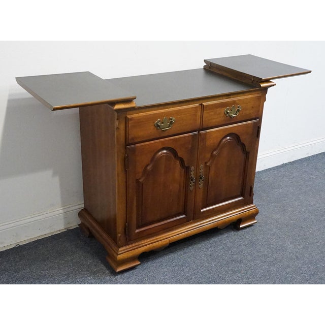 Wood Stanley Furniture Solid Cherry Traditional Style 55" Flip Top Server Buffet For Sale - Image 7 of 18