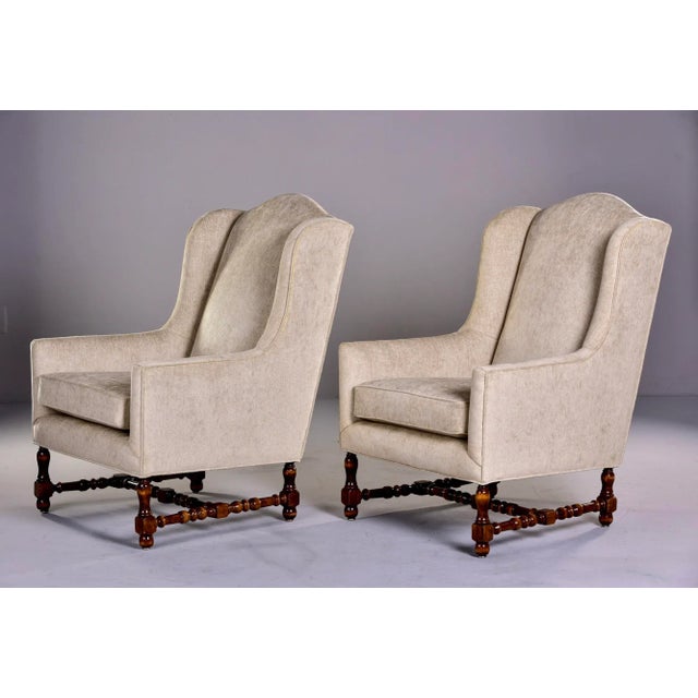 Pair Early 20th Century Tall French Armchairs With Turned Walnut Frames For Sale - Image 12 of 13