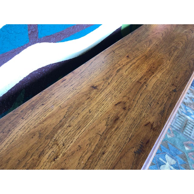 Mid Century Thomasville Rustic Console Table For Sale - Image 10 of 11