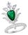 2 Ct Finest Zambian Pear Emerald & 2 Ct Diamond Ring in 18 Kt Gold Size 7 For Sale