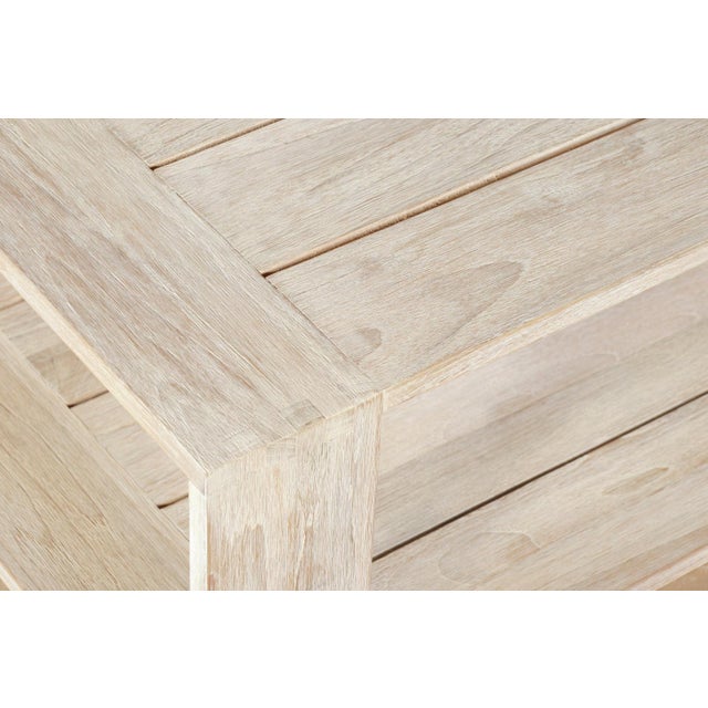 White Imperial Grove Outdoor Solid Teak Wood, Natural Look Coffee Table For Sale - Image 8 of 8